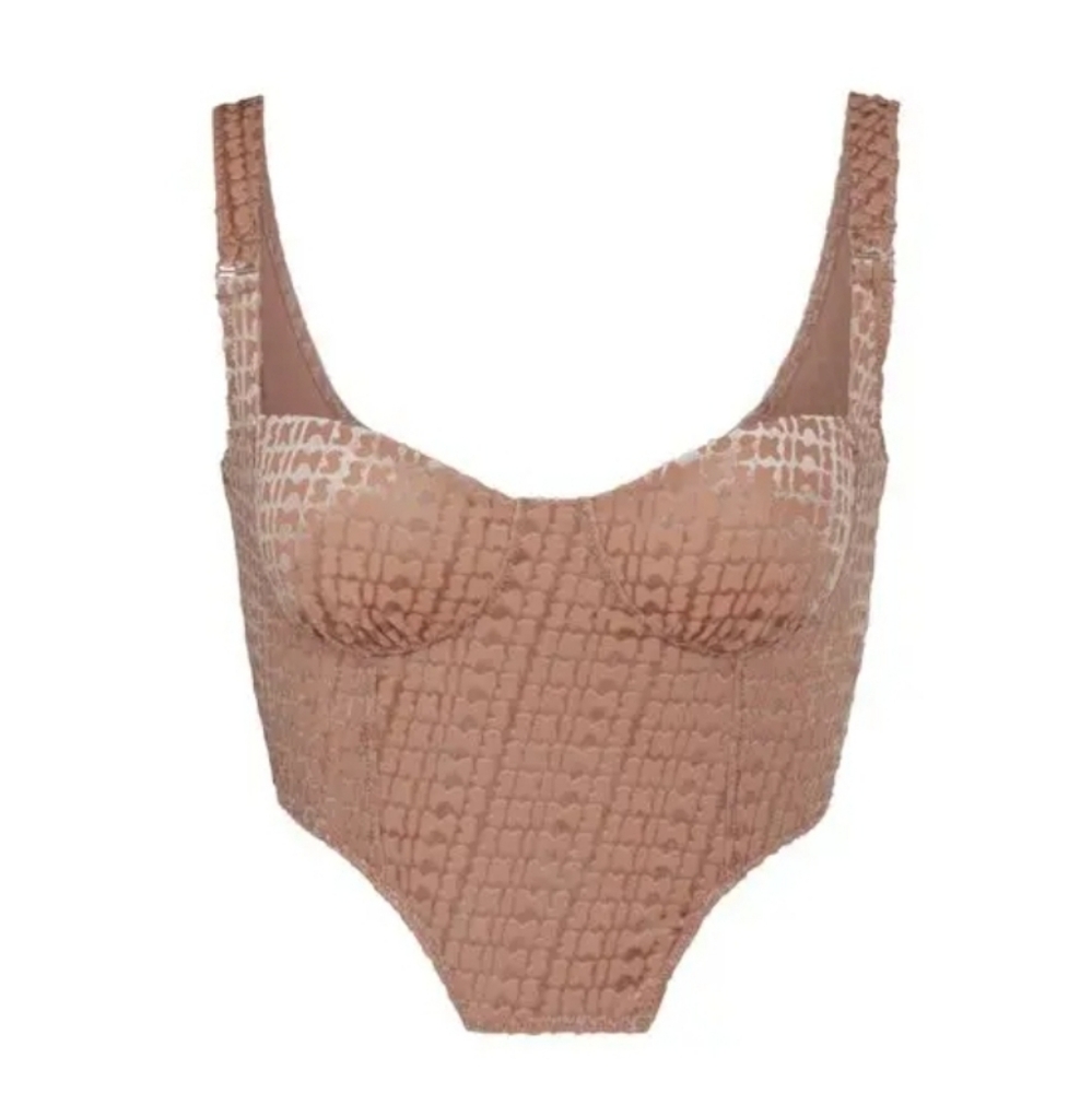 Skims velvet corset crop top / L, 4X/ SIENNA/NWT